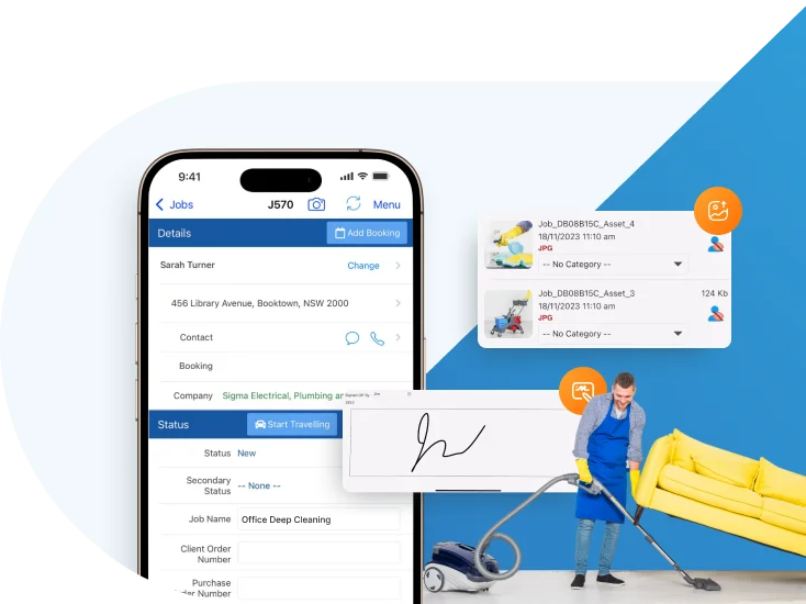 Visual representation of signing and capturing signatures.