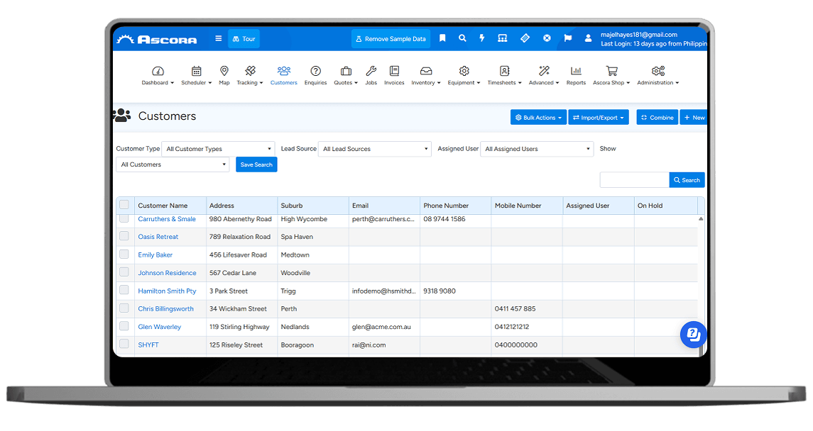 Trade-specific CRM for customer management