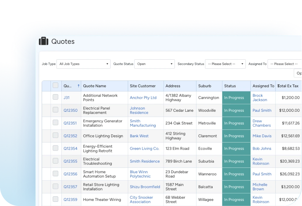 Comprehensive scheduling available on your mobile device