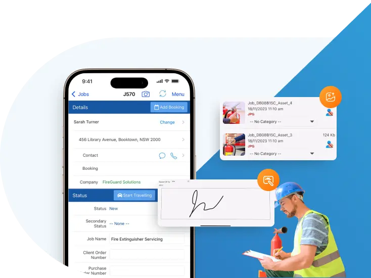 Visual representation of signing and capturing signatures.