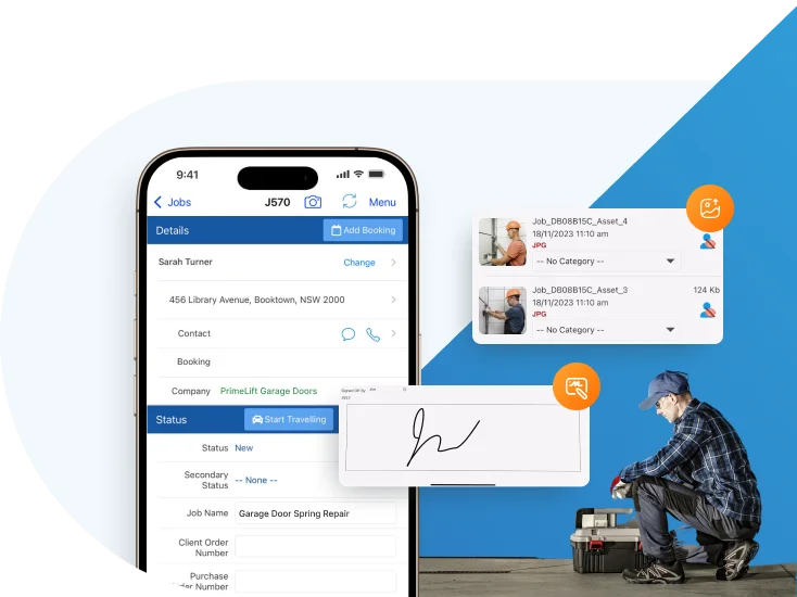 Visual representation of signing and capturing signatures.