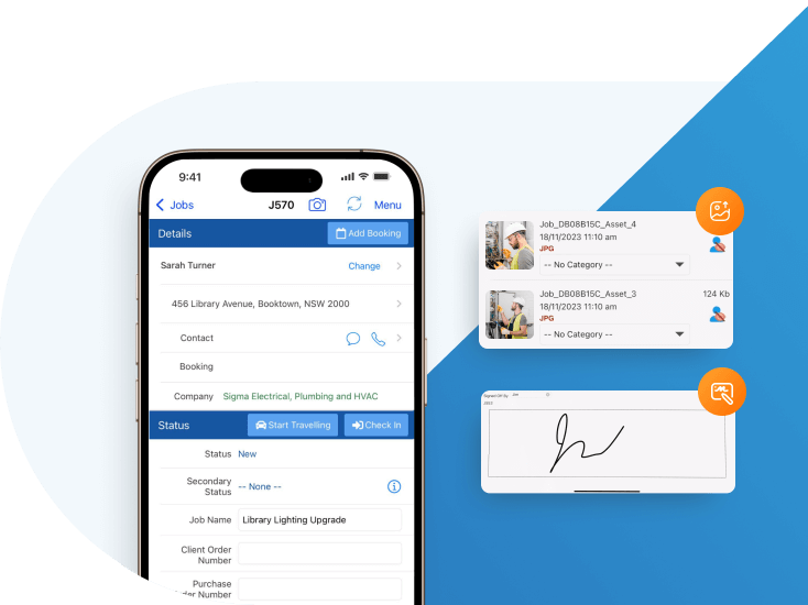 Capture images and sign-off on Jobs in the field even without reception