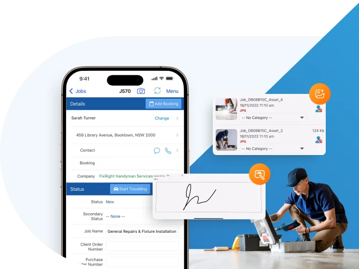 Visual representation of signing and capturing signatures.