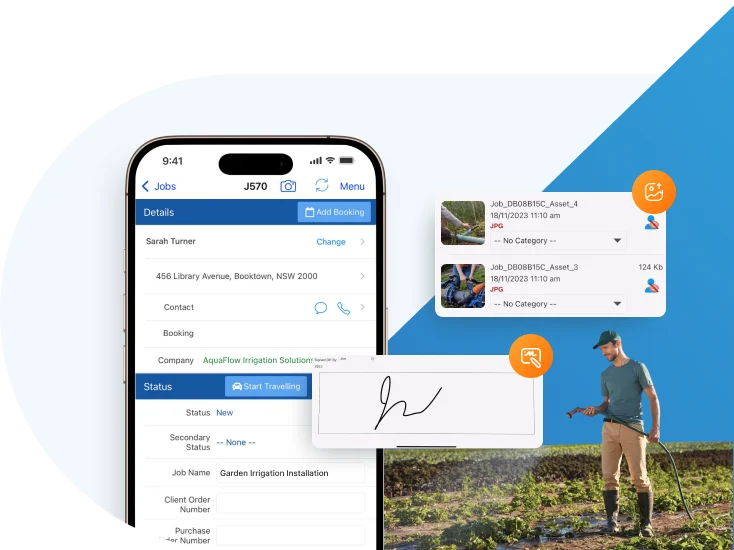 Visual representation of signing and capturing signatures.