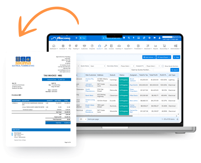 Generation of company-branded invoices with ease. Make your business stand out!