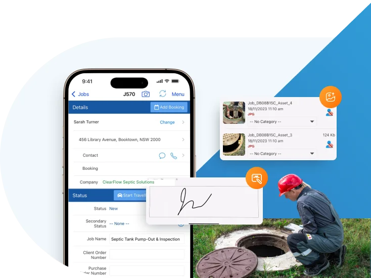 Visual representation of signing and capturing signatures.
