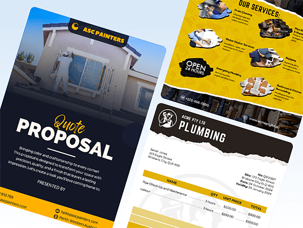 Website screen of Quote Pipeline